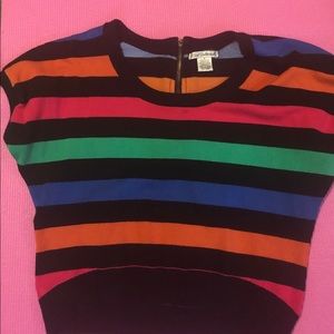 Colorful slightly cropped sweater top